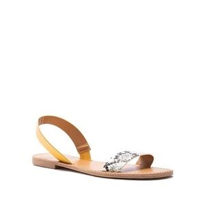 Yellow and Snake Print Women's Sandals